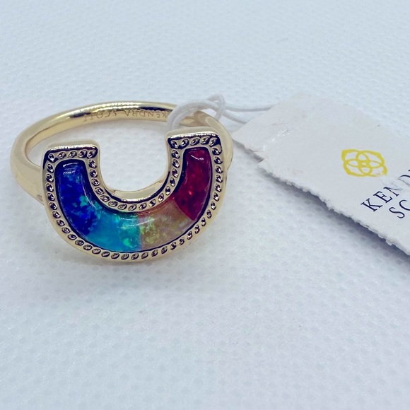 NWT! 🌈Kendra Scott Rainbow Gold Band Ring in Primary Mix🌈 - Picture 3 of 7